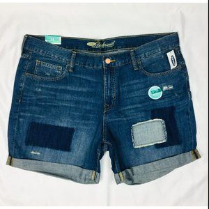 Old Navy Womens Boyfriend Patchwork Jean Shorts Si